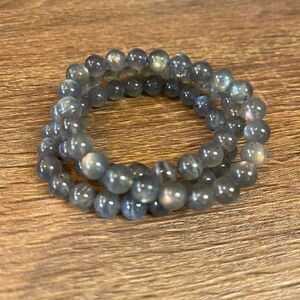 Labradorite high quality super flashy stretch beaded bracelet ONE new handmade